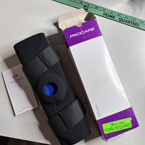 ProCare Hinged Knee Support Brace‎ Large Black Neoprene Adjustable Compression L